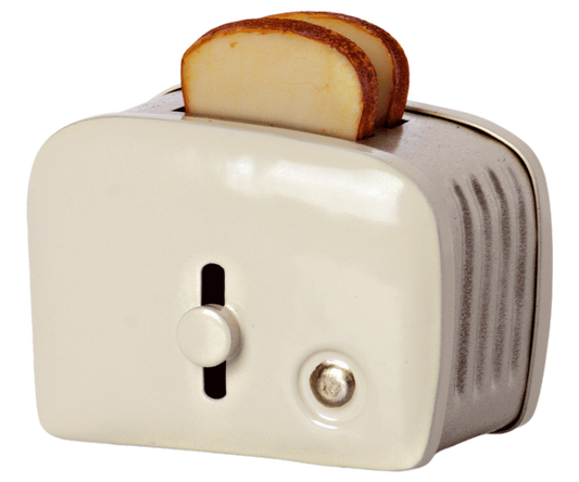 Miniature Toaster & Bread-Off White